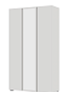 Хелен бел/бел ШК 02 Шкаф 3х ст с зеркалом (1,200х2,100х0,460) (А,Р)